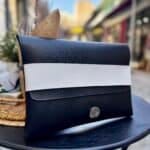 Black Vegan Leather Evening Clutch Handmade Vegan Leather Handbag 3