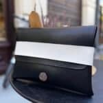 Black Vegan Leather Evening Clutch Handmade Vegan Leather Handbag 5