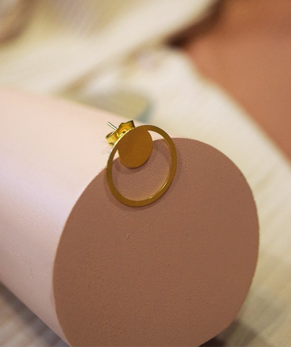 Σκουλαρίκια Καρφάκια Στρόγγυλα Small - Επίχρυσα