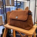 Τσάντα Χιαστί Suede Καφέ 1