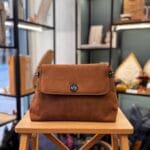 Τσάντα Χιαστί Suede Καφέ 2