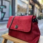 Τσάντα Χιαστί Suede Κόκκινο 7
