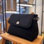 Τσάντα Χιαστί Suede Μαύρο2