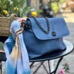 Τσάντα Χιαστί Suede Μπλε 19
