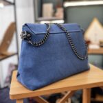 Τσάντα Χιαστί Suede Μπλε 4