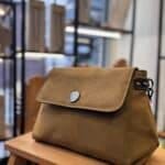 Τσάντα Χιαστί Suede Πράσινο Λαδί 1