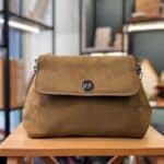 Τσάντα Χιαστί Suede Πράσινο Λαδί 3