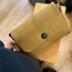 Τσάντα Χιαστί Suede Πράσινο Λαδί 4