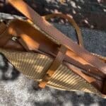 Τσάντα Ώμου Ψάθα Εκρού Δέρμα Ταμπά 1