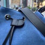 Τσάντα Χιαστί Πουγκί Suede Μπλε 2