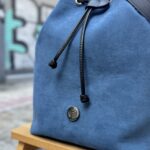 Τσάντα Χιαστί Πουγκί Suede Μπλε 3