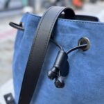 Τσάντα Χιαστί Πουγκί Suede Μπλε 6