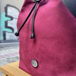 Τσάντα Χιαστί Πουγκί Suede Μπορντό 2