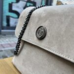 Τσάντα Χιαστί Suede Εκρού 5