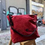 Τσάντα Ώμου Suede Κόκκινο 1