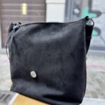 Τσάντα Ώμου Suede Μαύρο 2