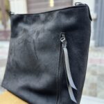 Τσάντα Ώμου Suede Μαύρο 4