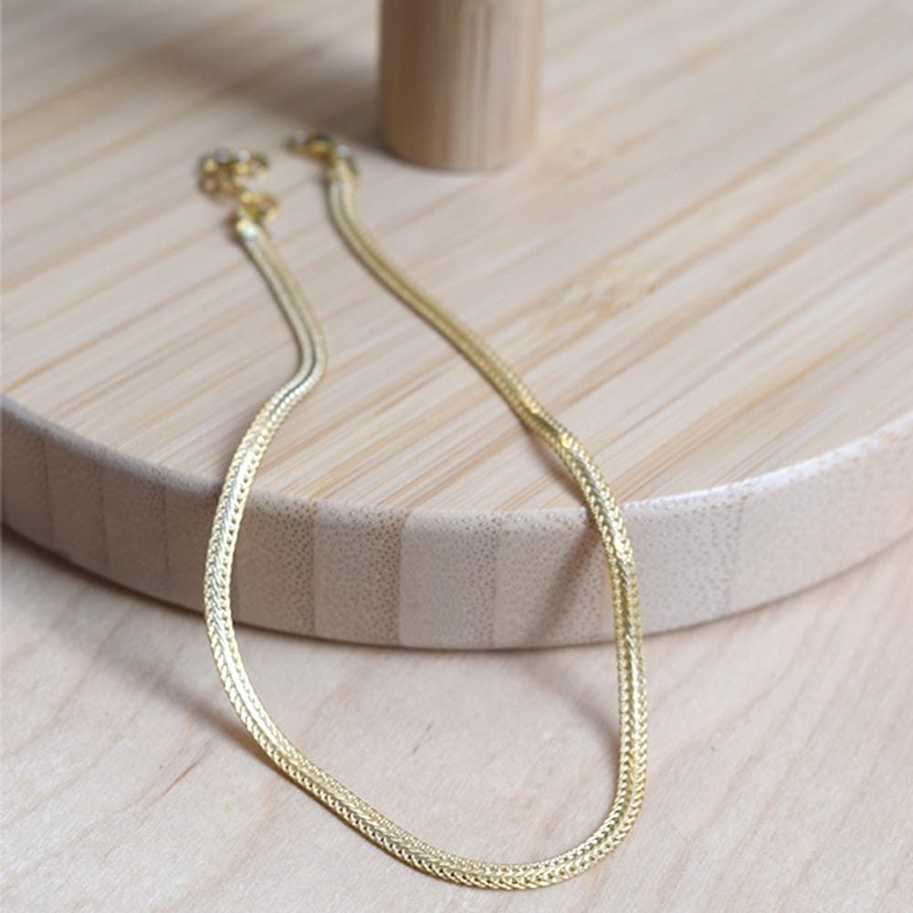 Fish bone επίχρυση αλυσίδα ποδιού Fish bone επίχρυση αλυσίδα ποδιού