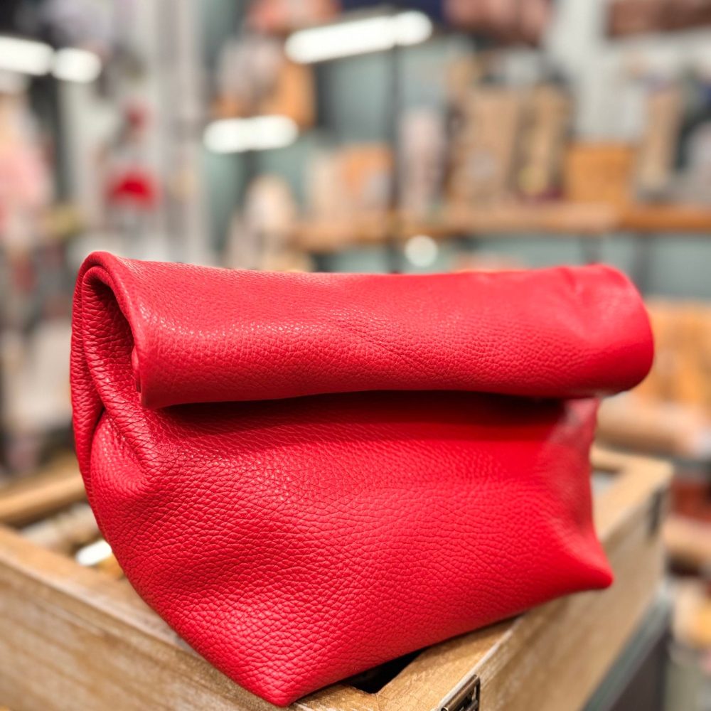 Τσάντα δερμάτινη Clutch Κόκκινο Τσάντα δερμάτινη Clutch Κόκκινο