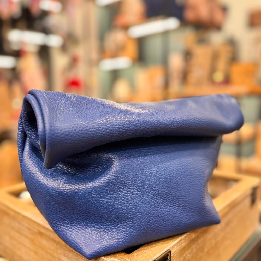 Τσάντα δερμάτινη Clutch Μπλε Τσάντα δερμάτινη Clutch Μπλε