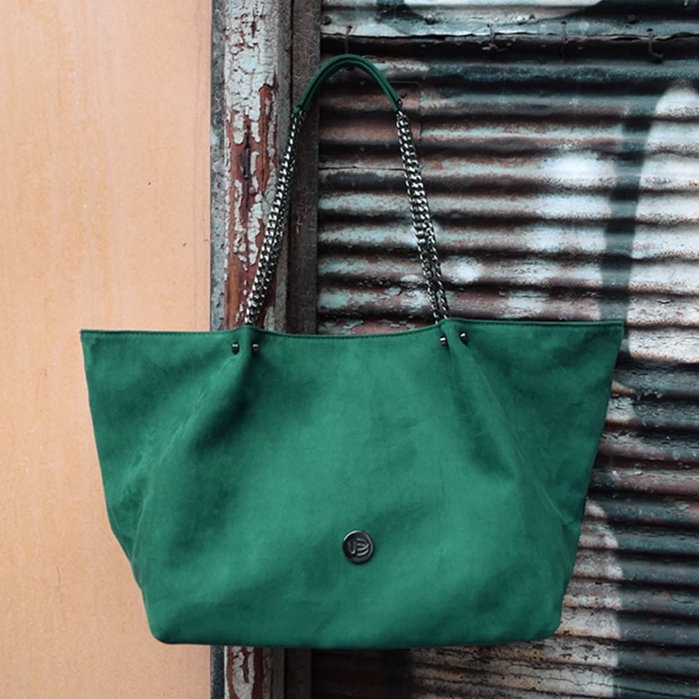 tsanta tote suede prasini tsanta tote suede prasini