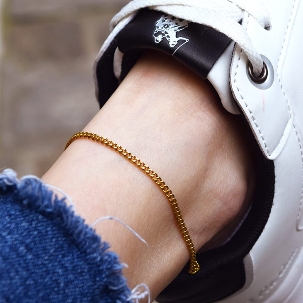 Αλυσίδα ποδιού επιχρυσωμένη Click 1