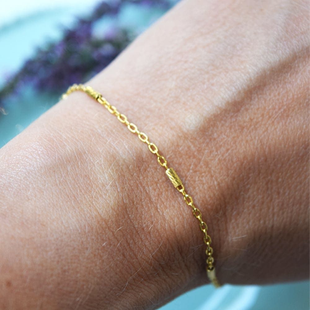 Βραχιόλι Ασήμι Επιχρυσωμένη Αλυσίδα - Cylinder