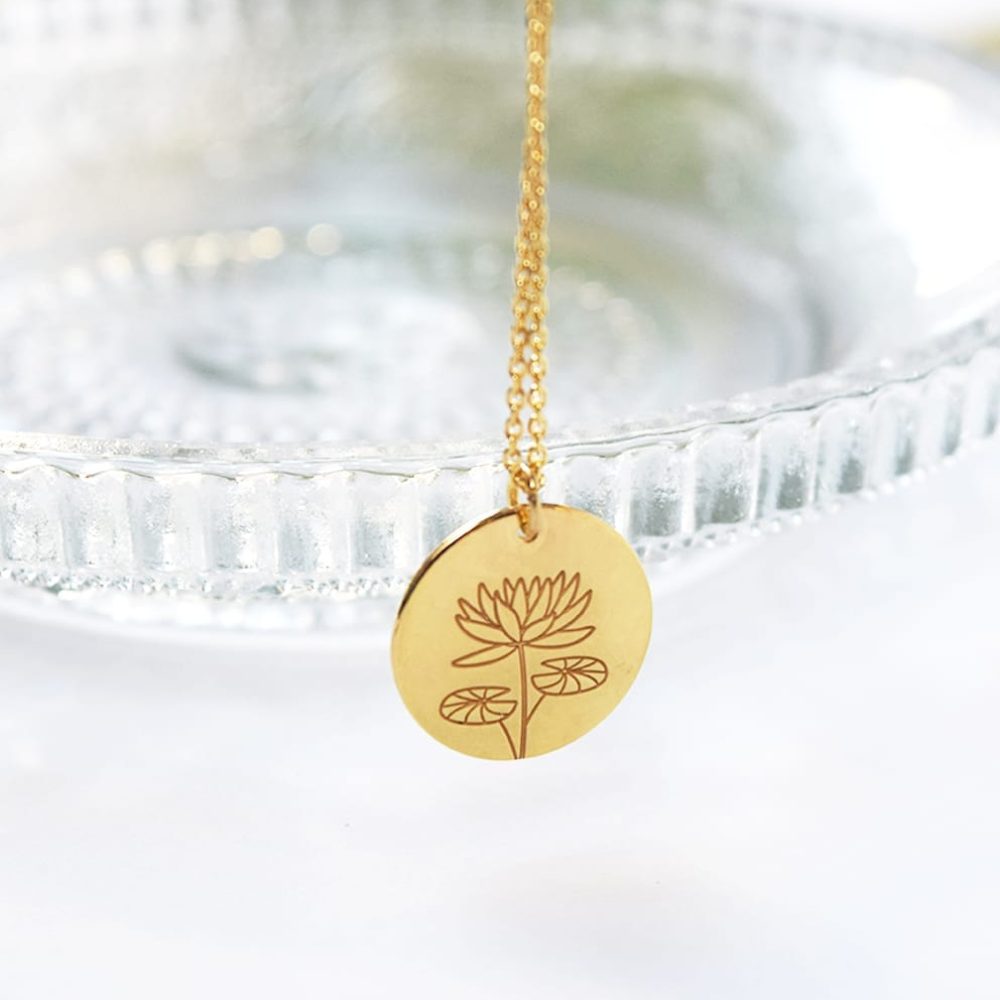 Κολιέ ασήμι επιχρυσωμένο λουλούδι γέννησης – Ιούλιος Κολιέ ασήμι επιχρυσωμένο λουλούδι γέννησης - Ιούλιος